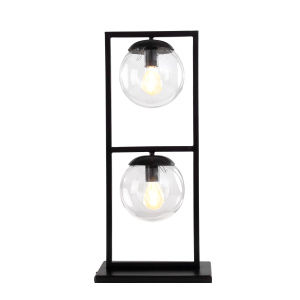 Table Lamp Black&Clear Glass Ball