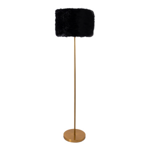 Floor Lamp Gold&Black Fur