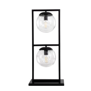 Table Lamp Black&Clear Glass Ball