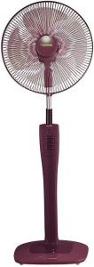 TOSHIBA Stand Fan with 4 Plastic Blades and 3 Speeds (Maroon, 16in)