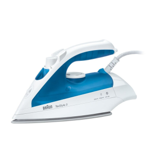 Braun TexStyle 3 Steam Iron, 2000 Watt, White/Blue - TS 340 C