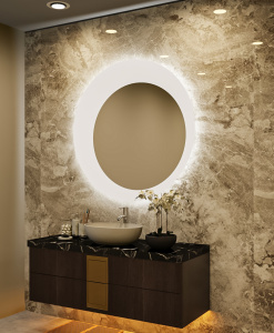 Double-Sided Frosted Square Bathroom Mirror With LED Light